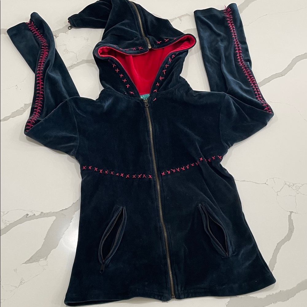 Tantrika Velor stitch jacket with unique hoodie